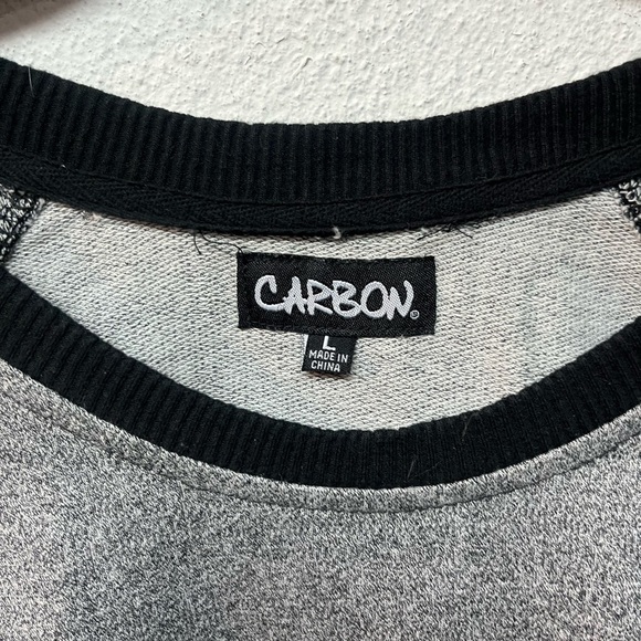 Carbon Men's Black and Gray Crewneck Sweater. Large - Picture 2 of 4